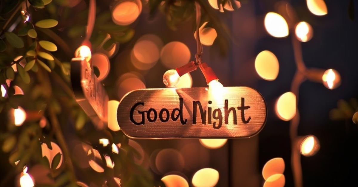 Good night wishes with brown background and lights
