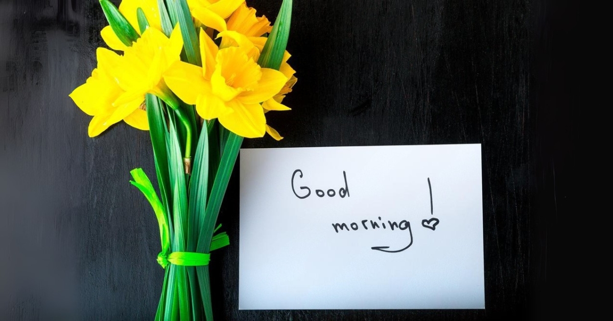 good morning blessings with yellow flower