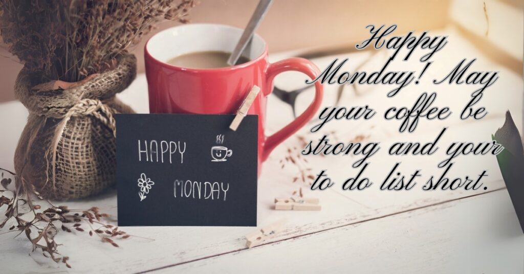 modnay blessings with cup of coffee