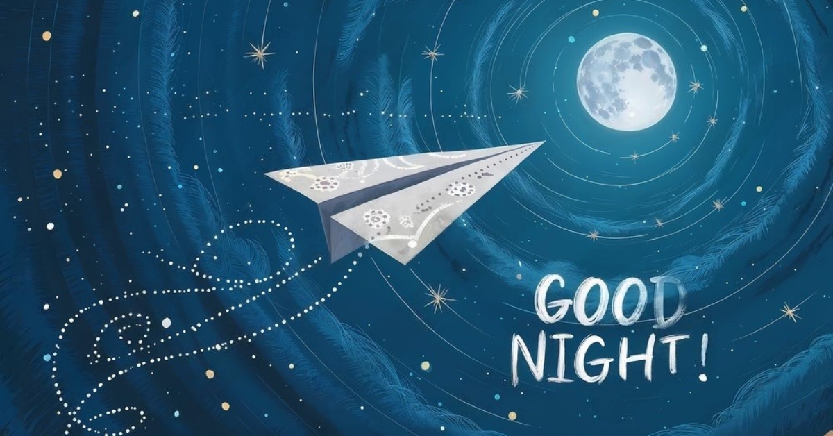 nood night wish blue moon and