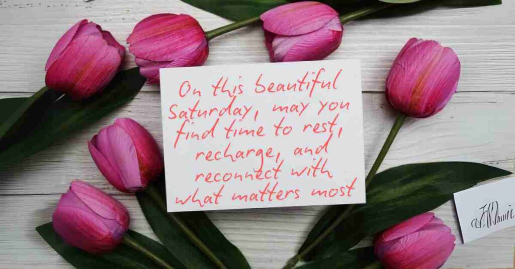 saturday wish with pink flowers