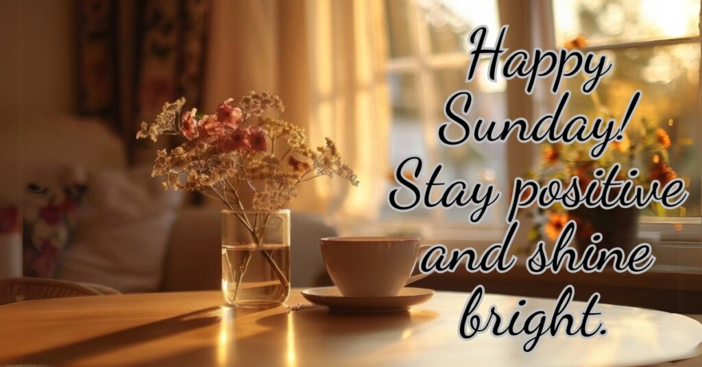 sunday quote with flowers on table