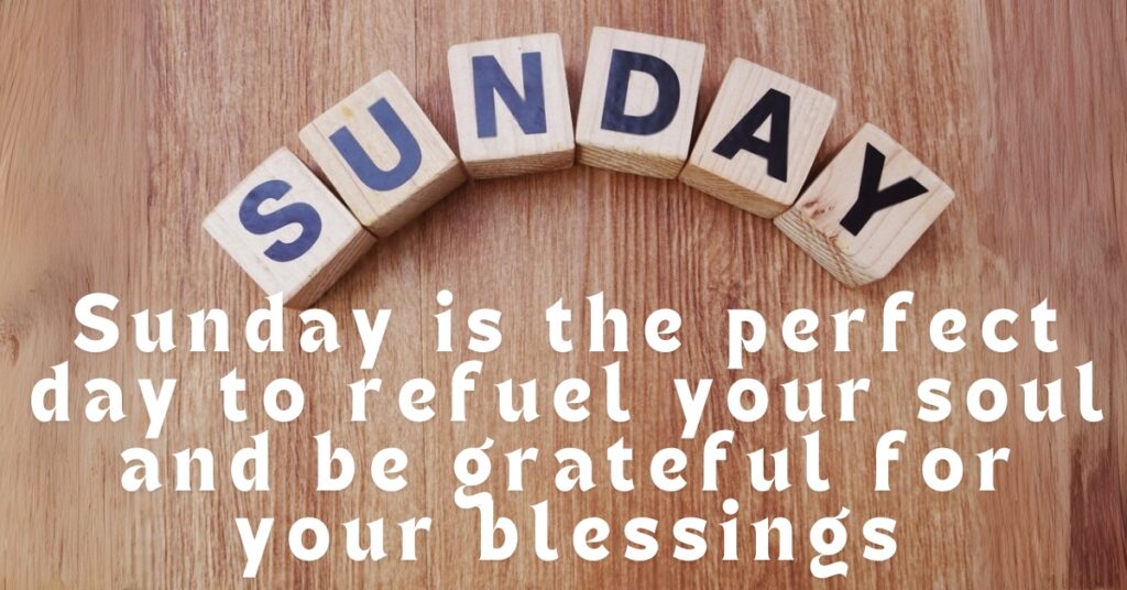 sunday wish with brown wood background