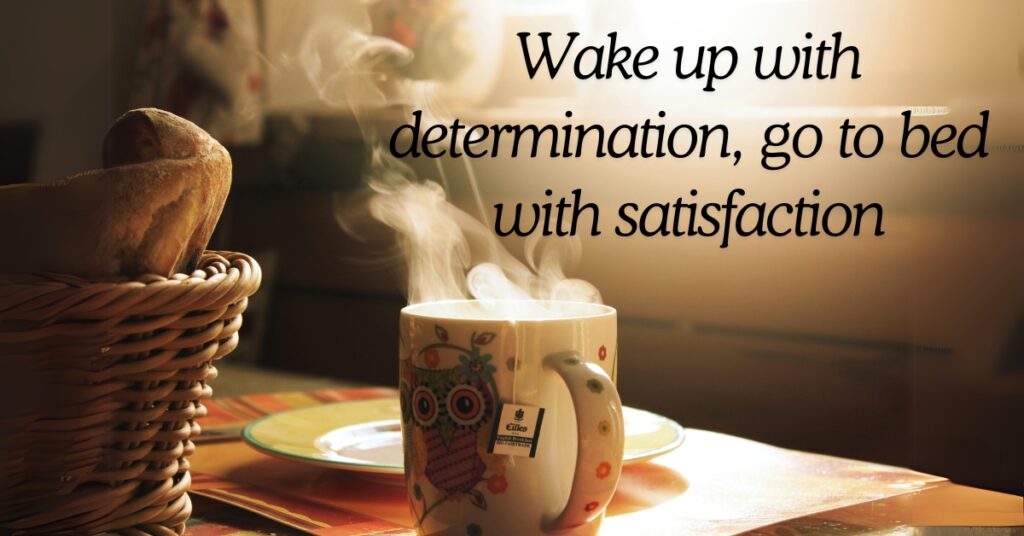 good morning quote hot coffee cup