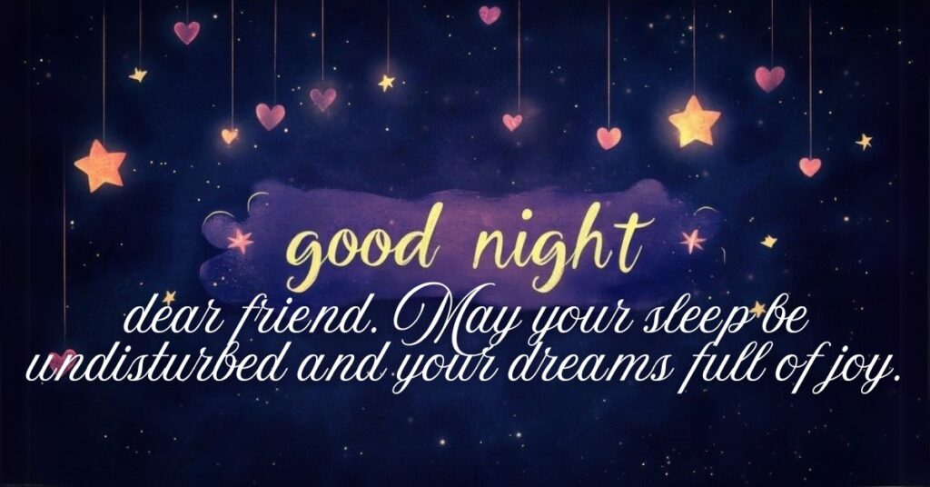 good night blessing heart and moon glowing