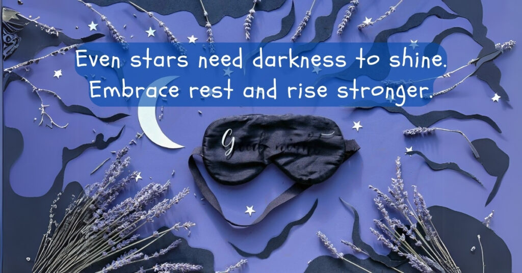 good night quote blue background