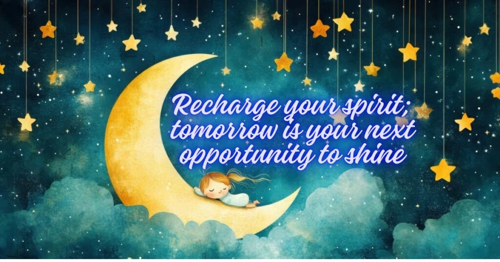 good night quote moon with child