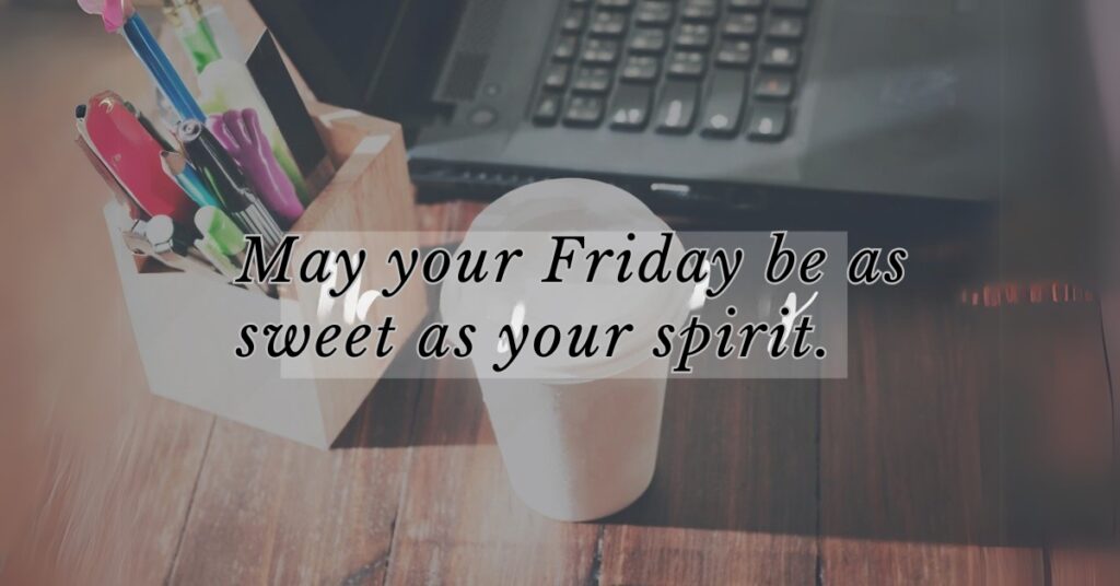 happy friday images laptop and cup
