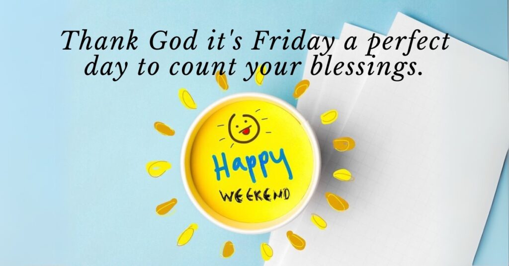 happy friday images yellow cup and blue background